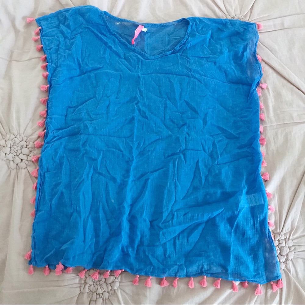 Blue and Pink Tassels Shirt